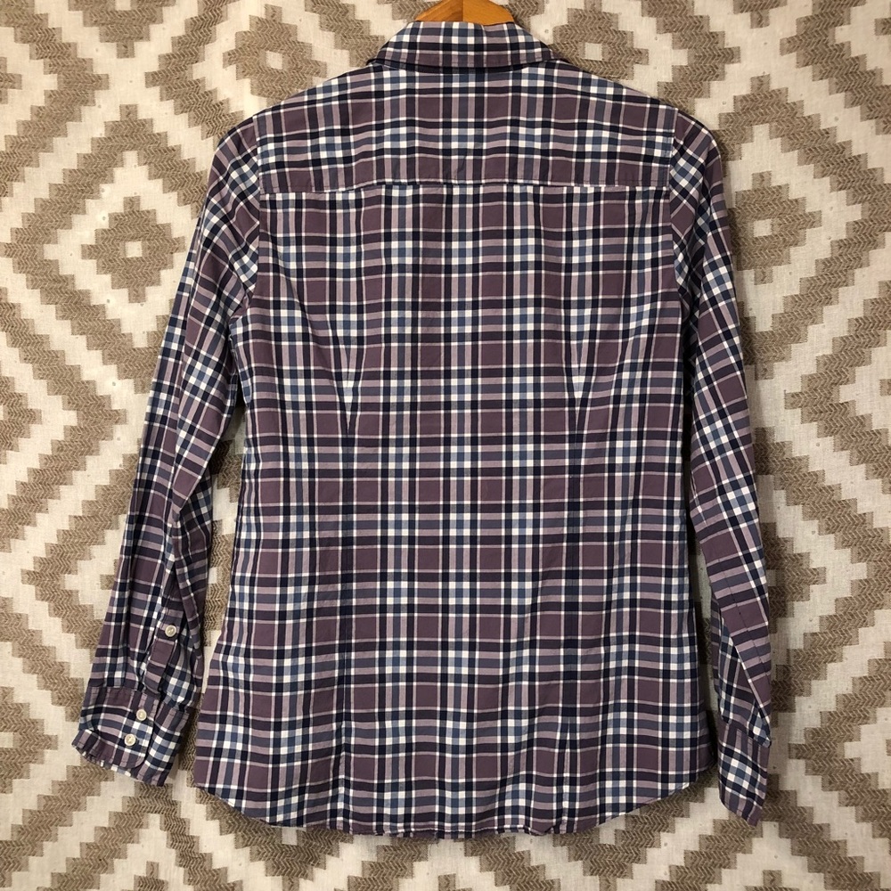 J. Crew Purple Plaid Perfect Shirt Button Down 59 - Picture 4 of 5